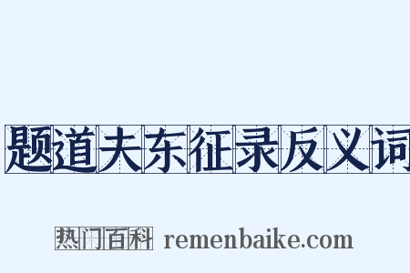 题道夫东征录反义词是什么意思的图片